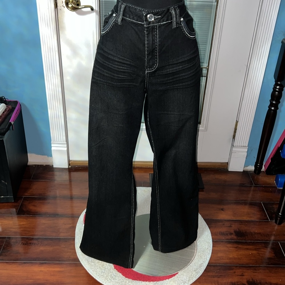 Vintage Cato Jeans with Swarovski style diamonds on pockets.